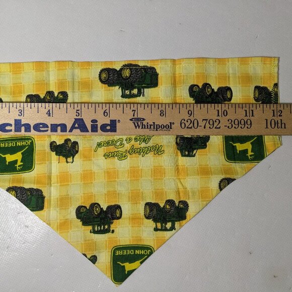 NEW- Homemade John Deere Tractors Dog Bandana (12" x 8") Size L-XL - Picture 4 of 7